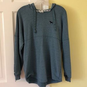 PINK Victoria’s Secret teal hooded sweatshirt